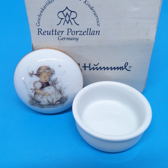 Vtg Reutter Porcelain Germany Hummel Lily Of The Valley Small Trinket Dish - Picture 2 of 10